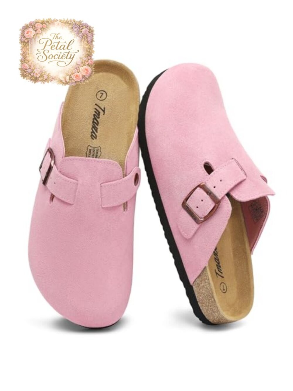 Cork Footbed Suede Clogs Memory Foam Orthopedic Arch Support Mules